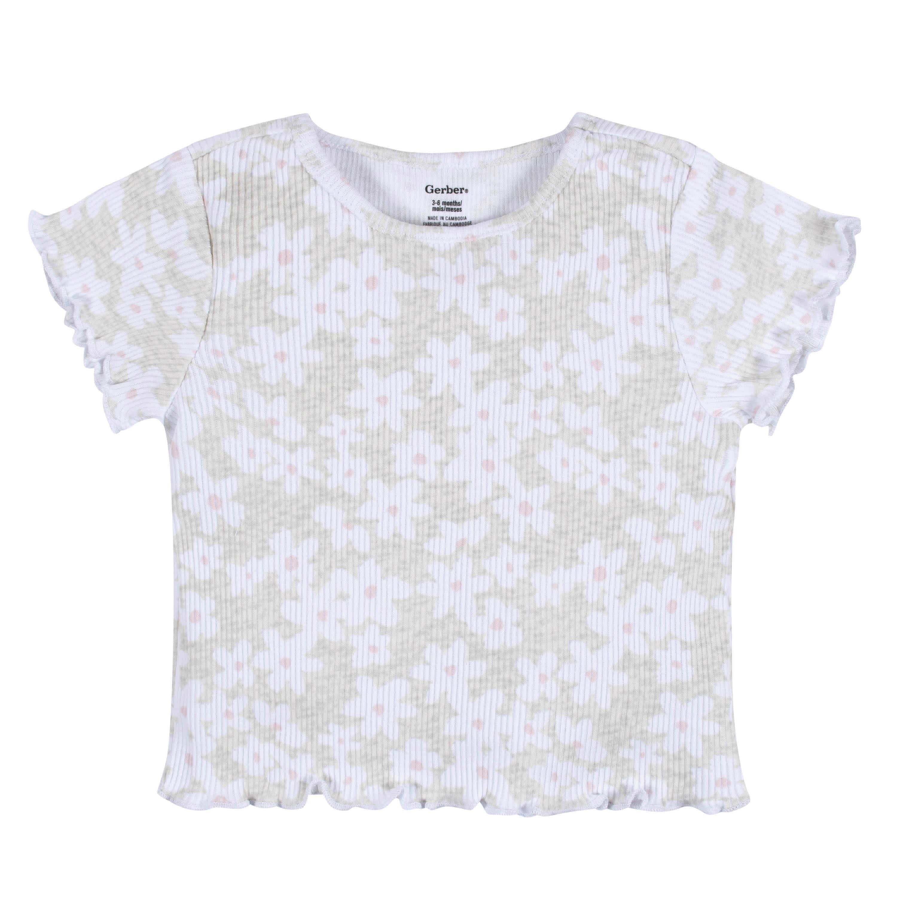 3-Pack Baby & Toddler Girls Sweet Florals Short Sleeve Tees-Gerber Childrenswear