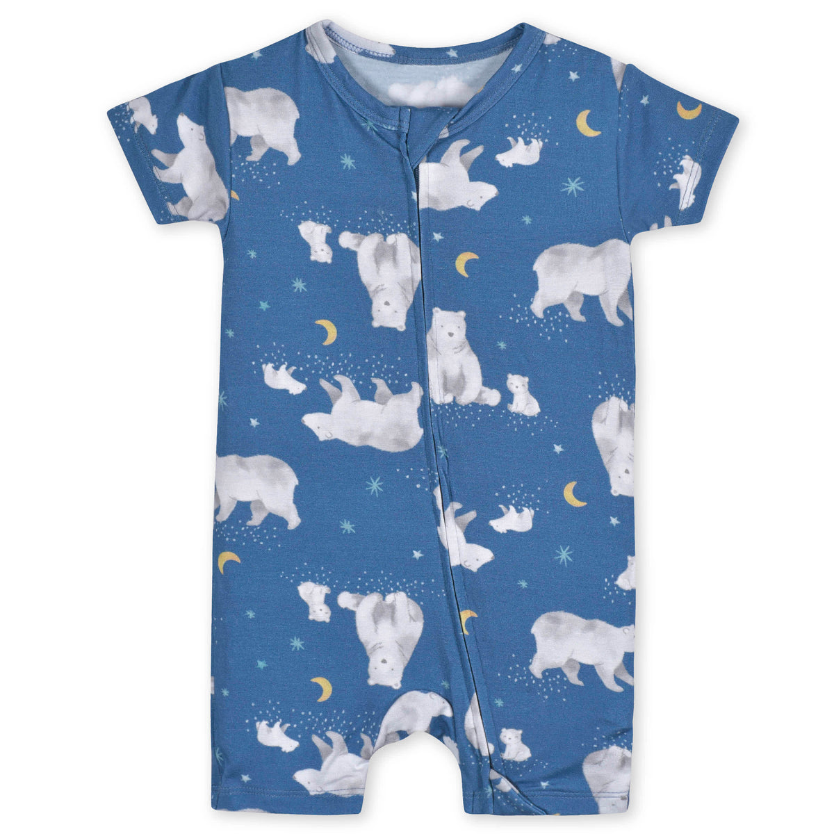 Baby Polar Bear Buttery-Soft Viscose Made from Eucalyptus Snug Fit Romper