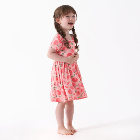 Toddler Girls Just Peachy Buttery Soft Viscose Made from Eucalyptus Twirl Dress
