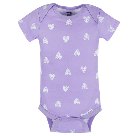 8-Pack Baby Girls Rainbow Floral Short Sleeve Onesies® Bodysuits