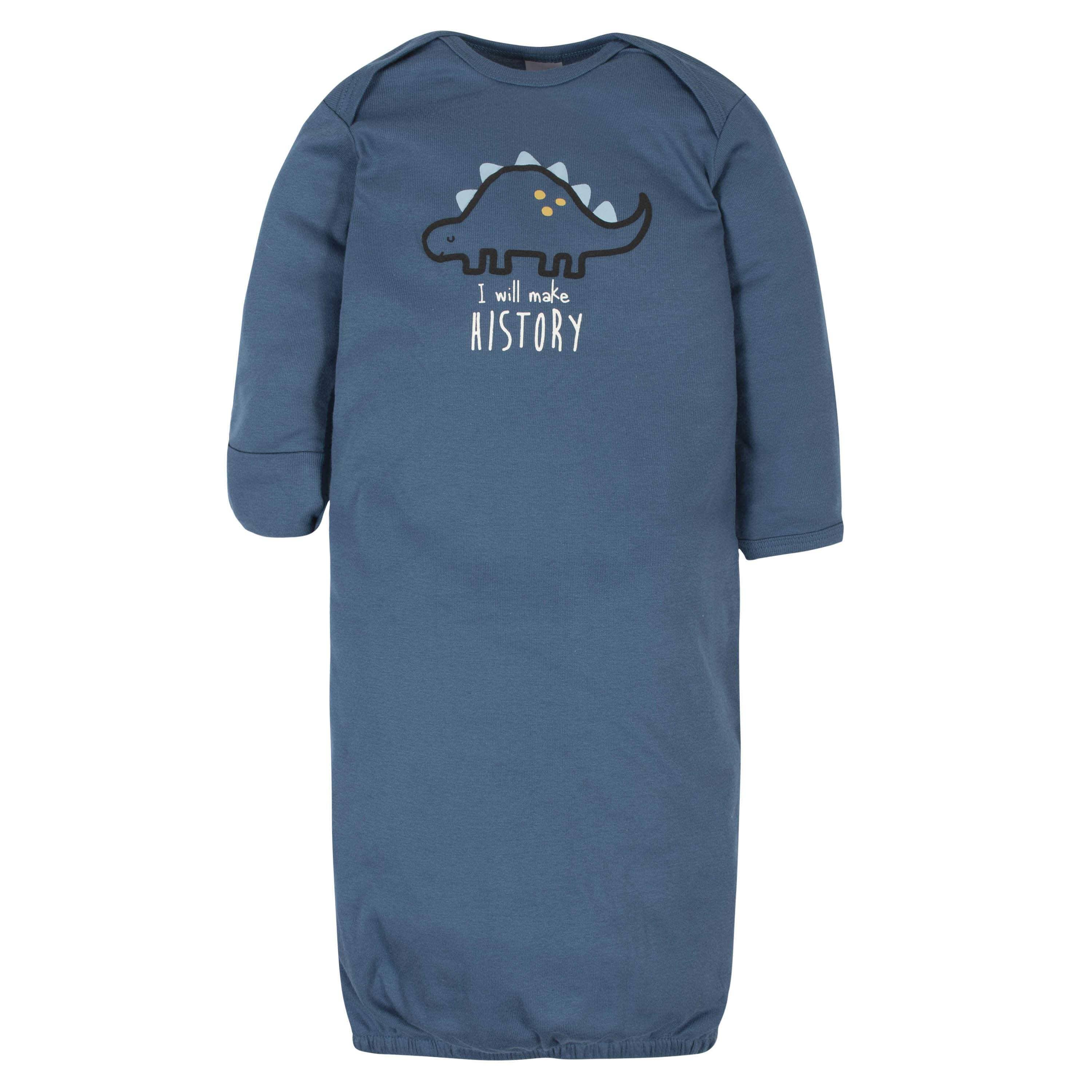 Gerber® 4-Pack Baby Boys Dinosaur Gowns-Gerber Childrenswear