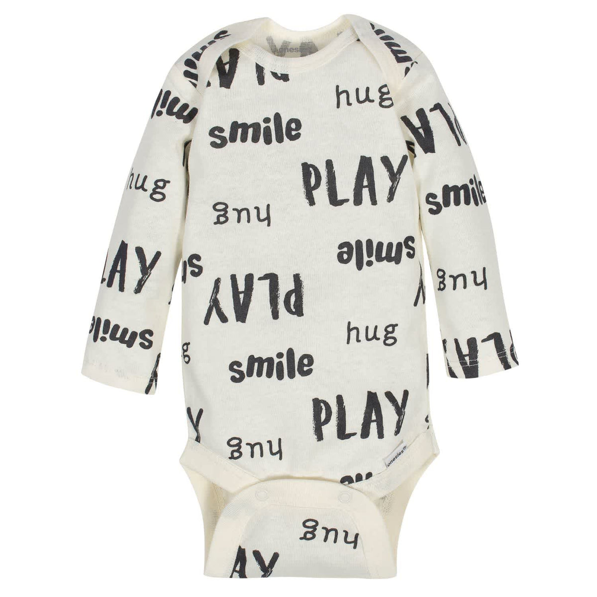 6-Pack Baby Neutral Words Long Sleeve Onesies® Brand Bodysuits-Gerber Childrenswear