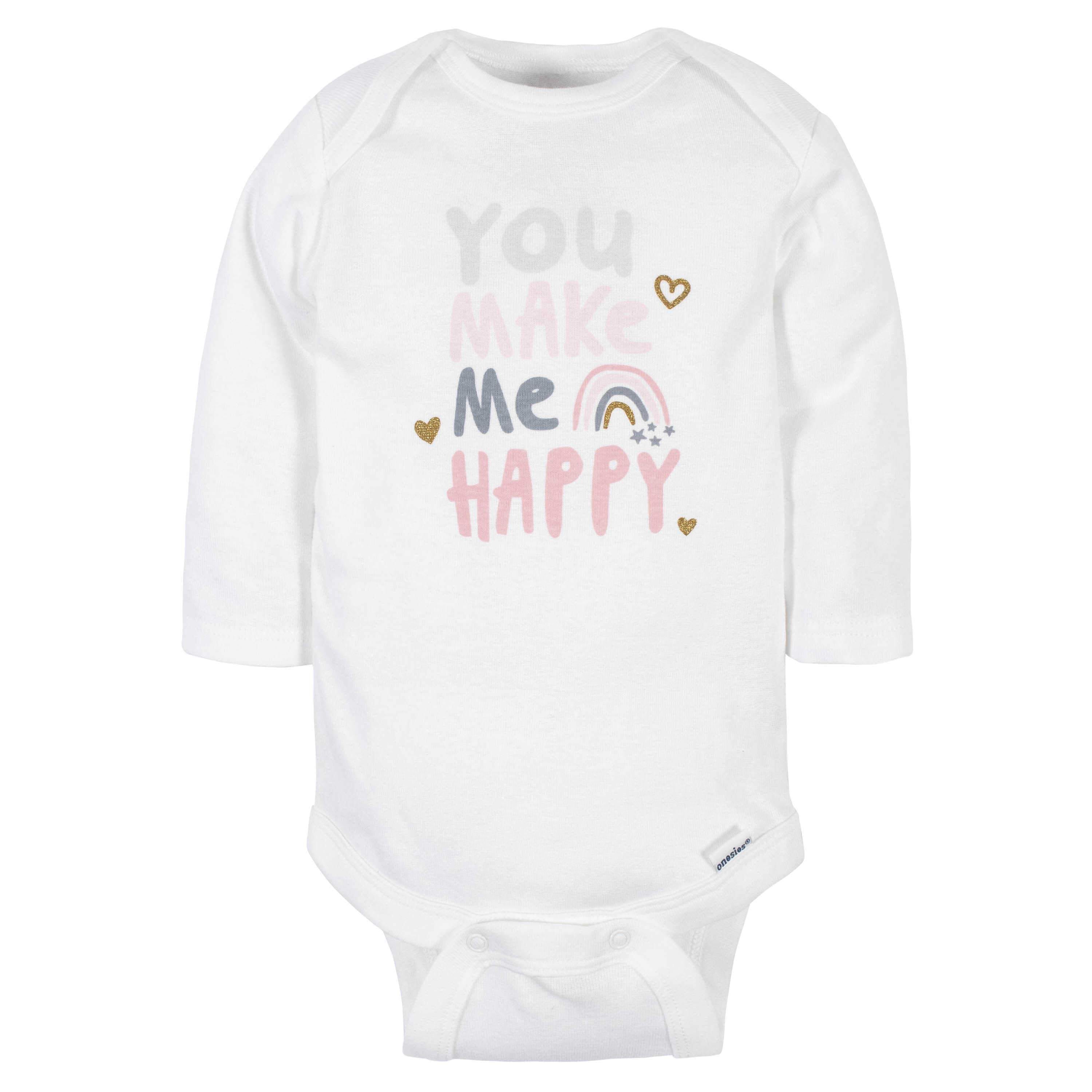 6-Pack Baby Girls Bear Long Sleeve Onesies® Bodysuits-Gerber Childrenswear