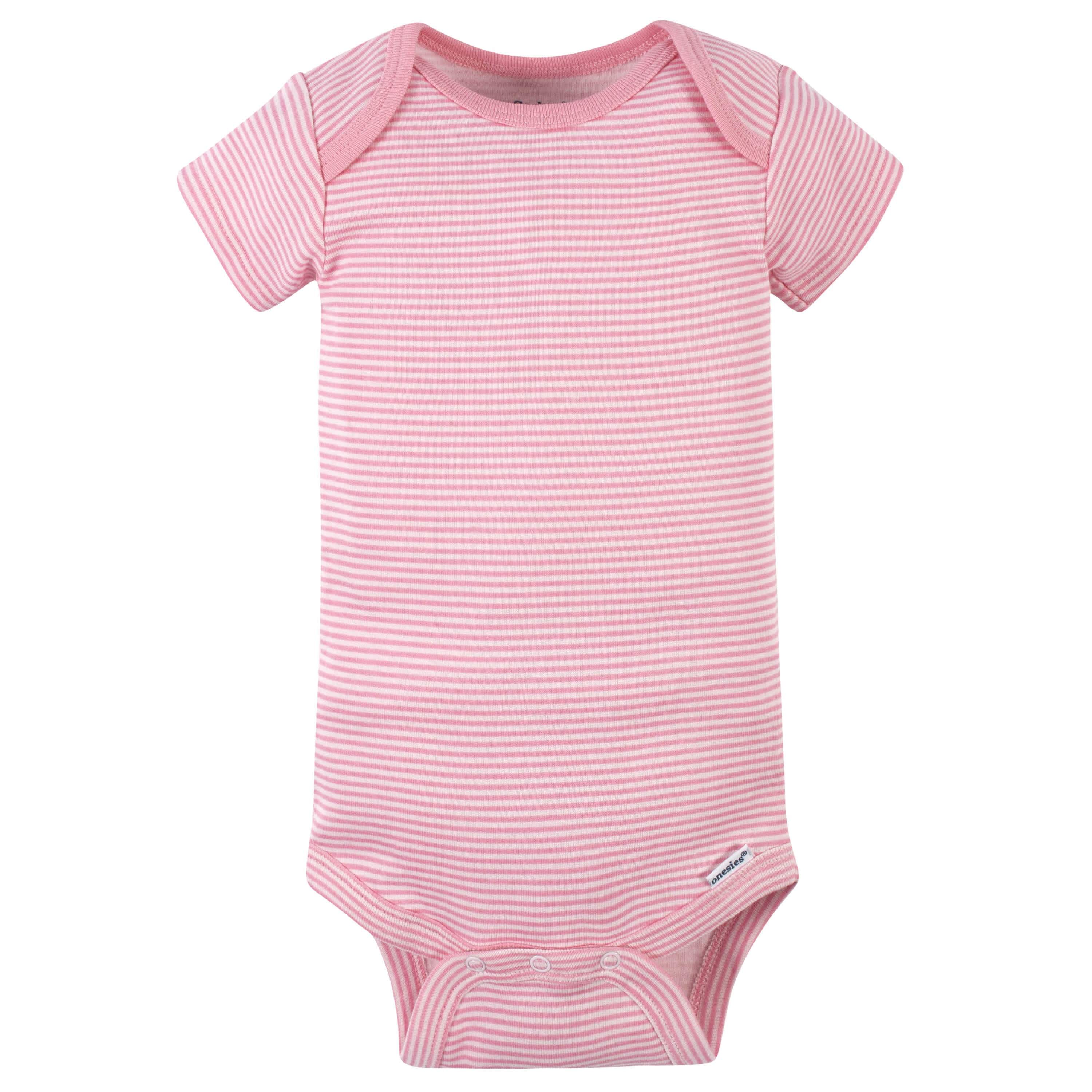 8-Pack Baby Girls Leopard Short Sleeve Onesies® Bodysuits-Gerber Childrenswear