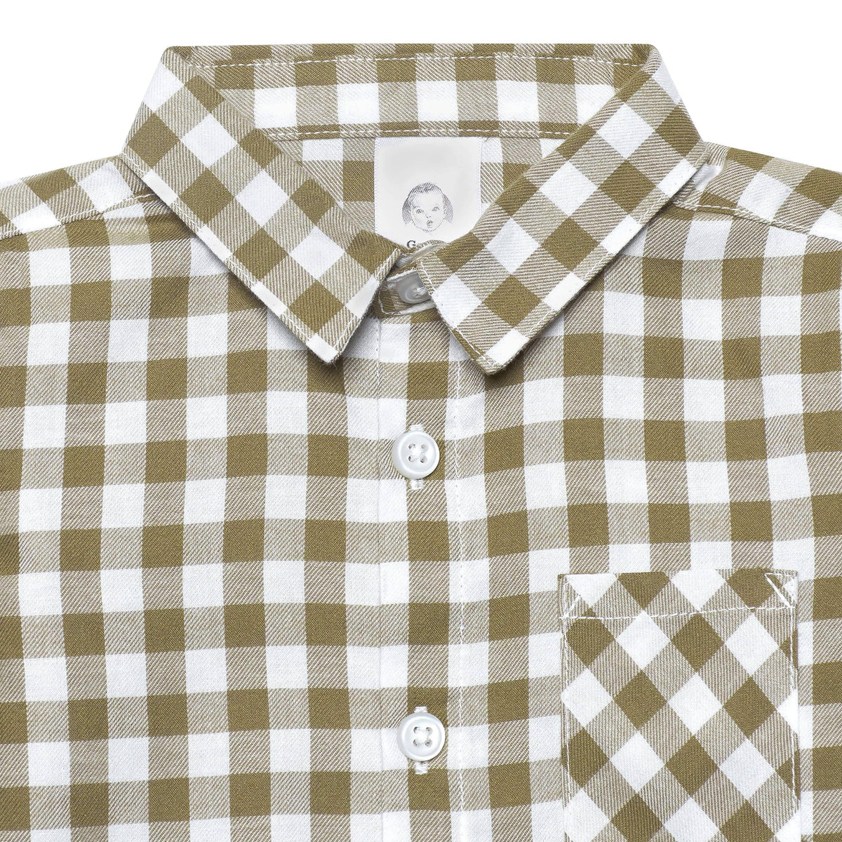 Infant & Toddler Boys Tan Plaid Woven Plaid Shirt-Gerber Childrenswear