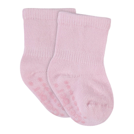 8-Pack Baby & Toddler Light Pink Wiggle Proof® Jersey Crew Socks