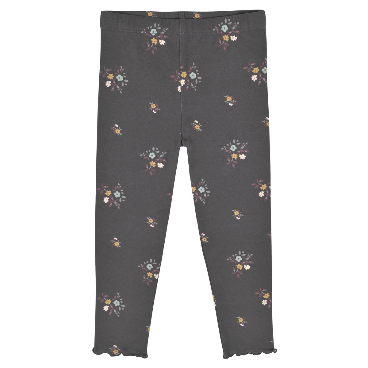 3-Pack Infant & Toddler Girls Mustard & Plum Floral Leggings