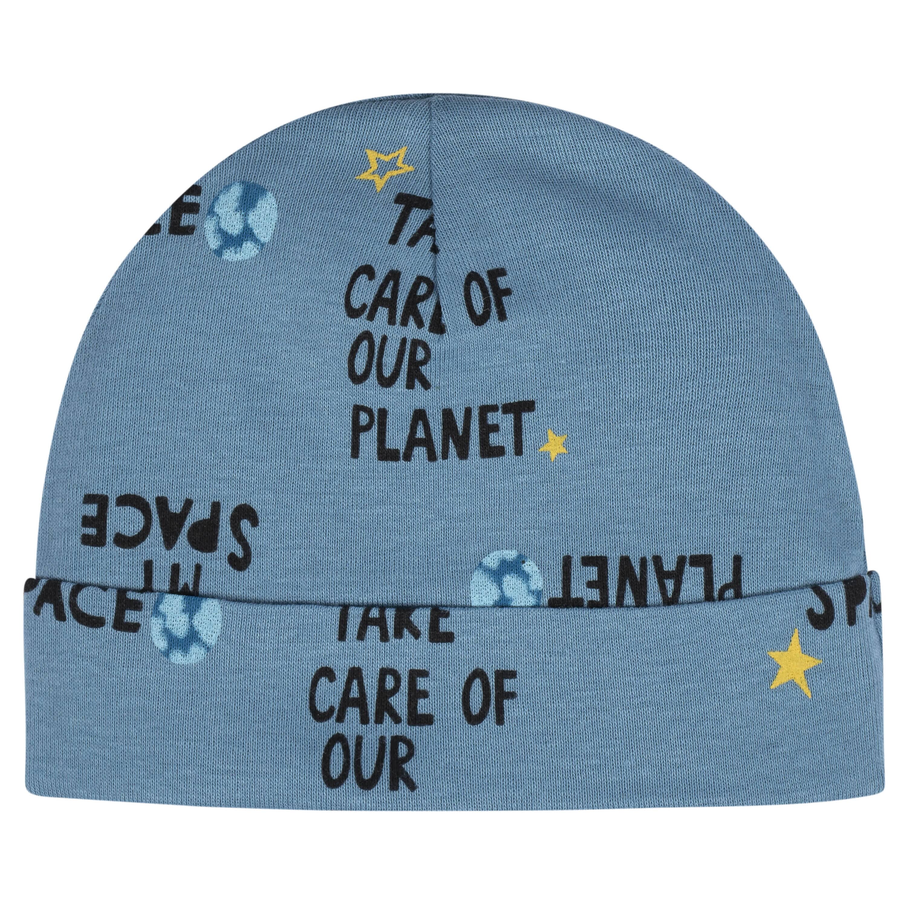 8-Piece Baby Boys Space No Scratch Mittens & Caps Set