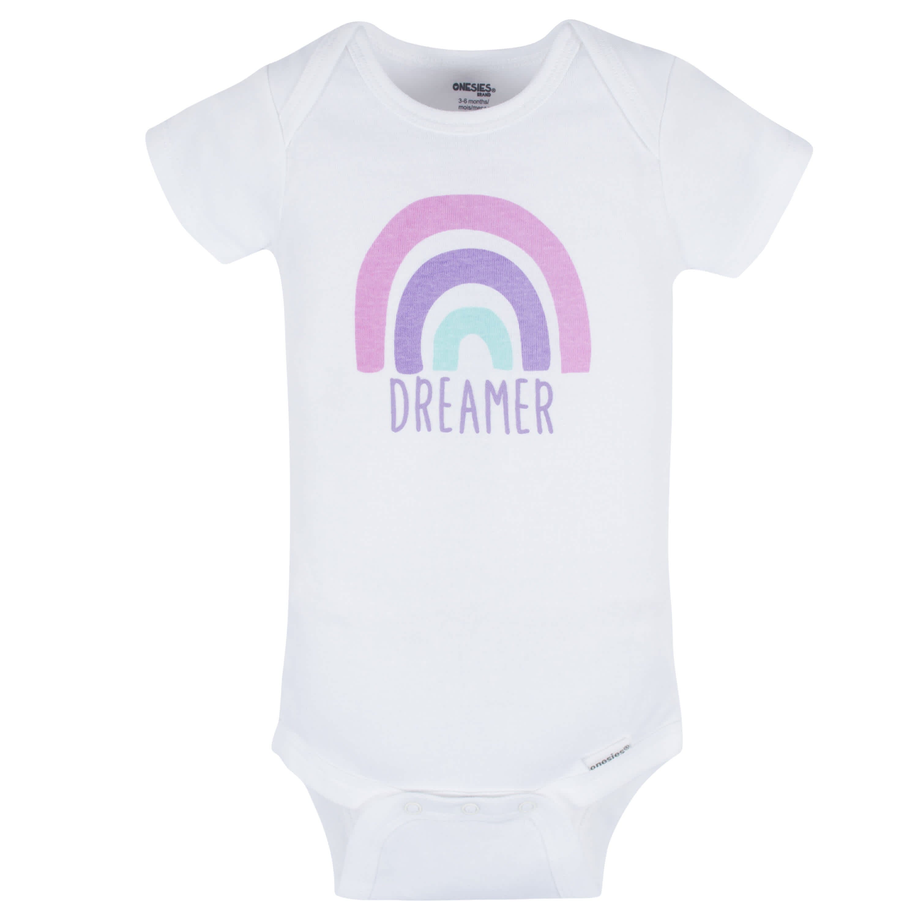8-Pack Baby Girls Rainbow Floral Short Sleeve Onesies® Bodysuits
