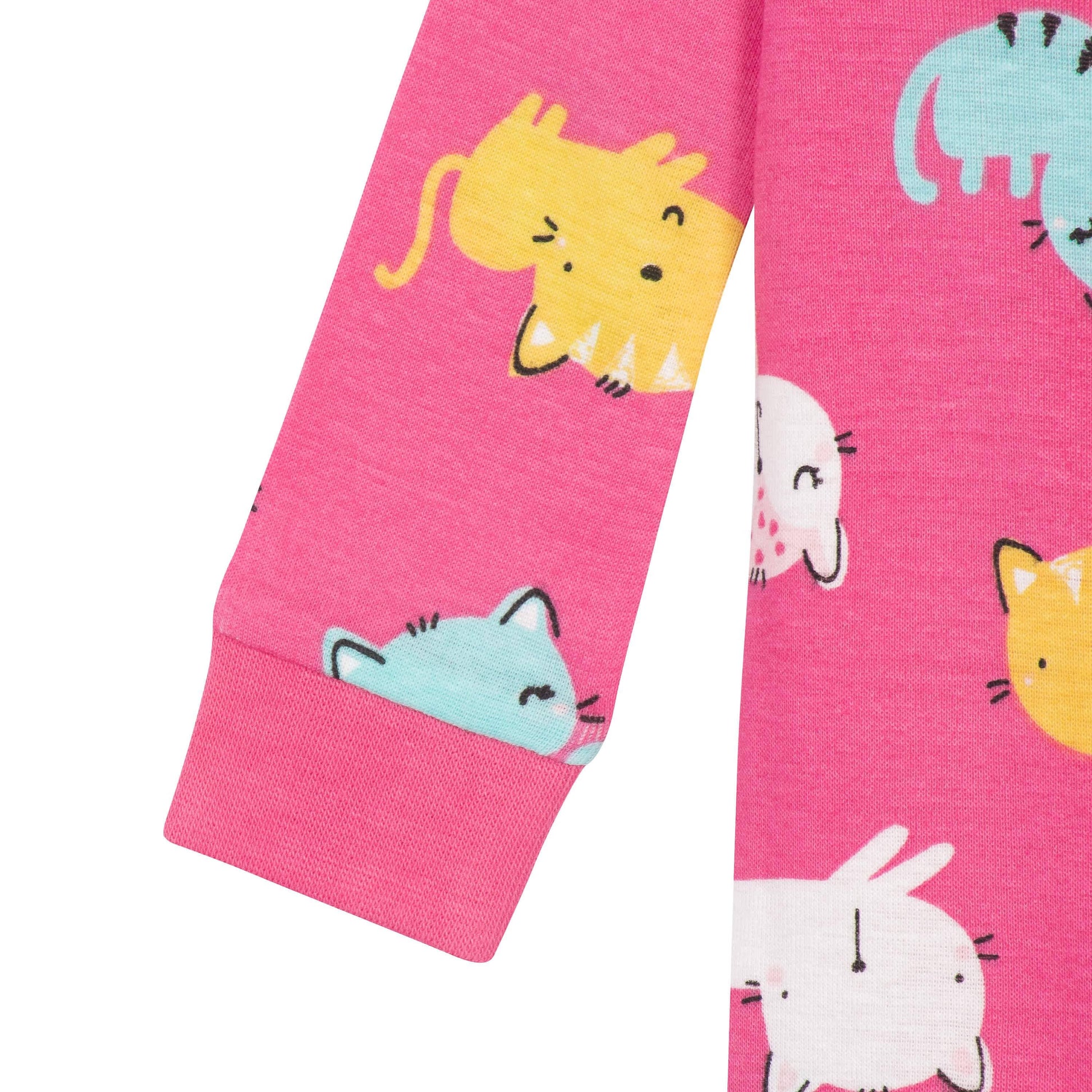 2-Pack Baby & Toddler Girls Cats Snug Fit Footed Cotton Pajamas-Gerber Childrenswear