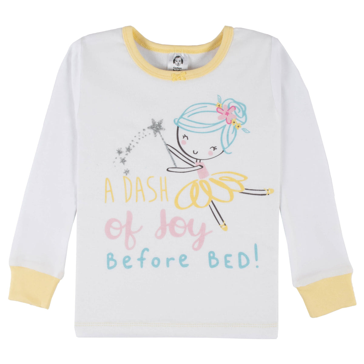 4-Piece Infant & Toddler Girls Yellow Garden Snug Fit Cotton Pajamas