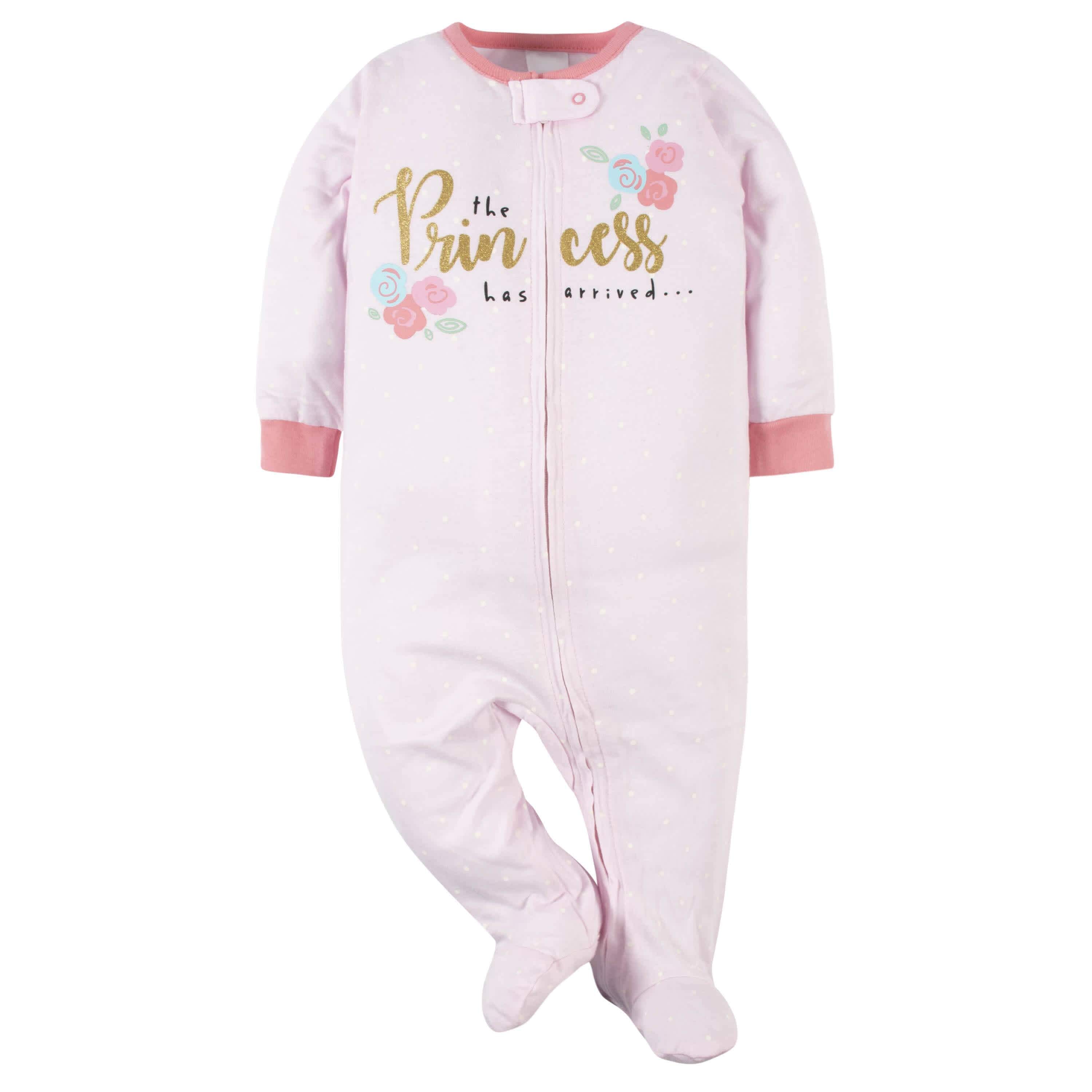 4-Pack Baby Girls Princess Sleep 'n Plays-Gerber Childrenswear