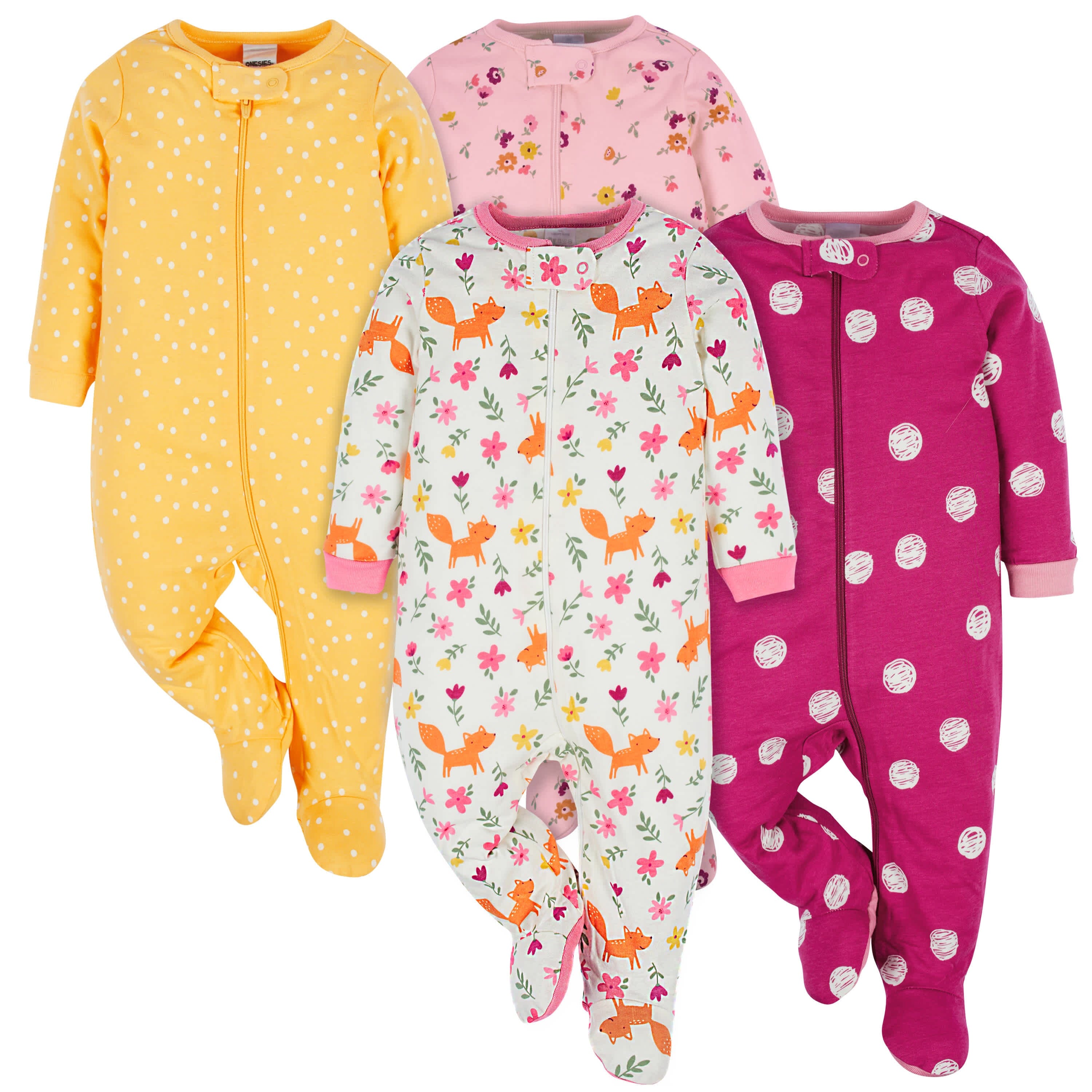 4-Pack Baby Girls Floral Fox Sleep 'N Plays