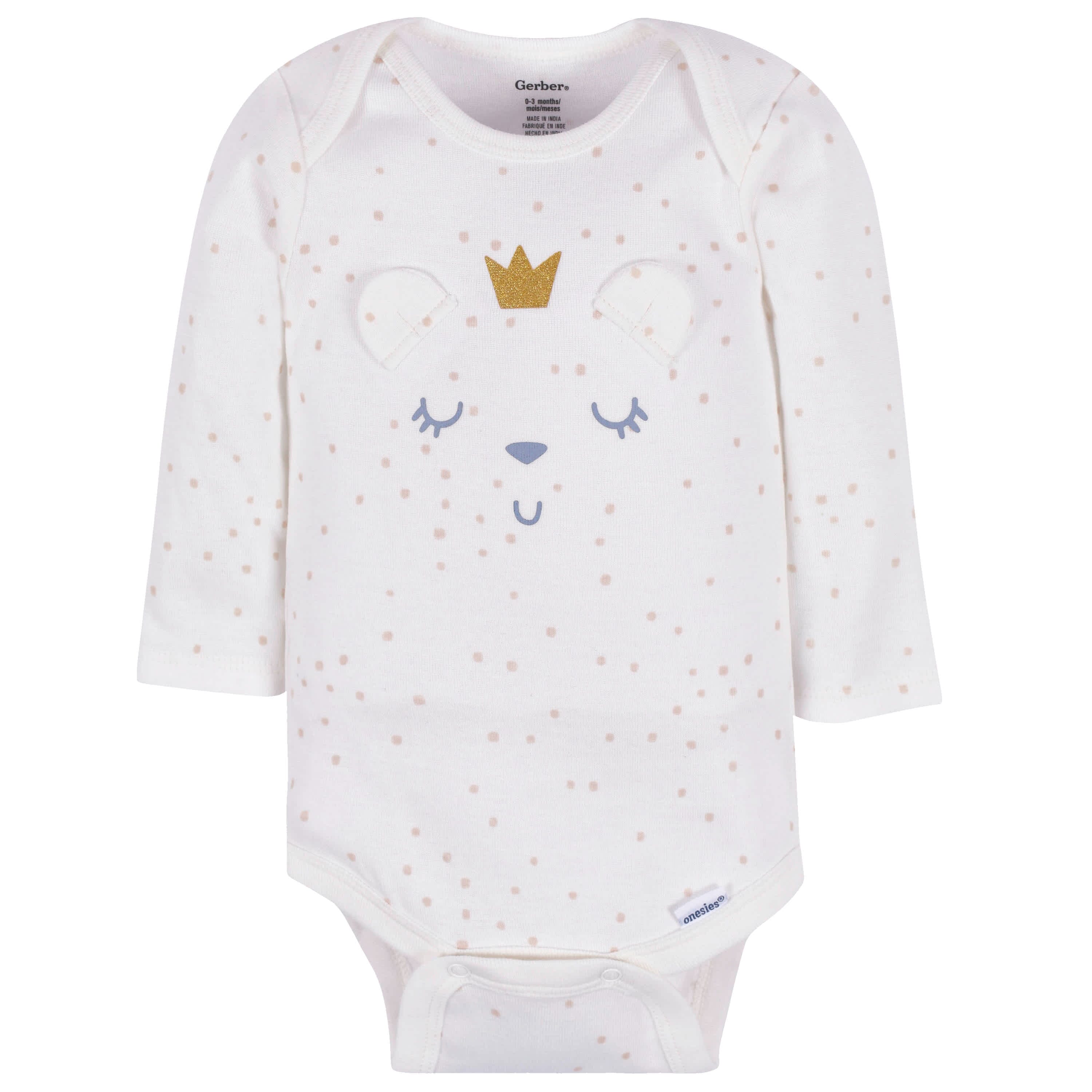 3-Pack Baby Girls Bear Fairy Long Sleeve Onesies® Bodysuits
