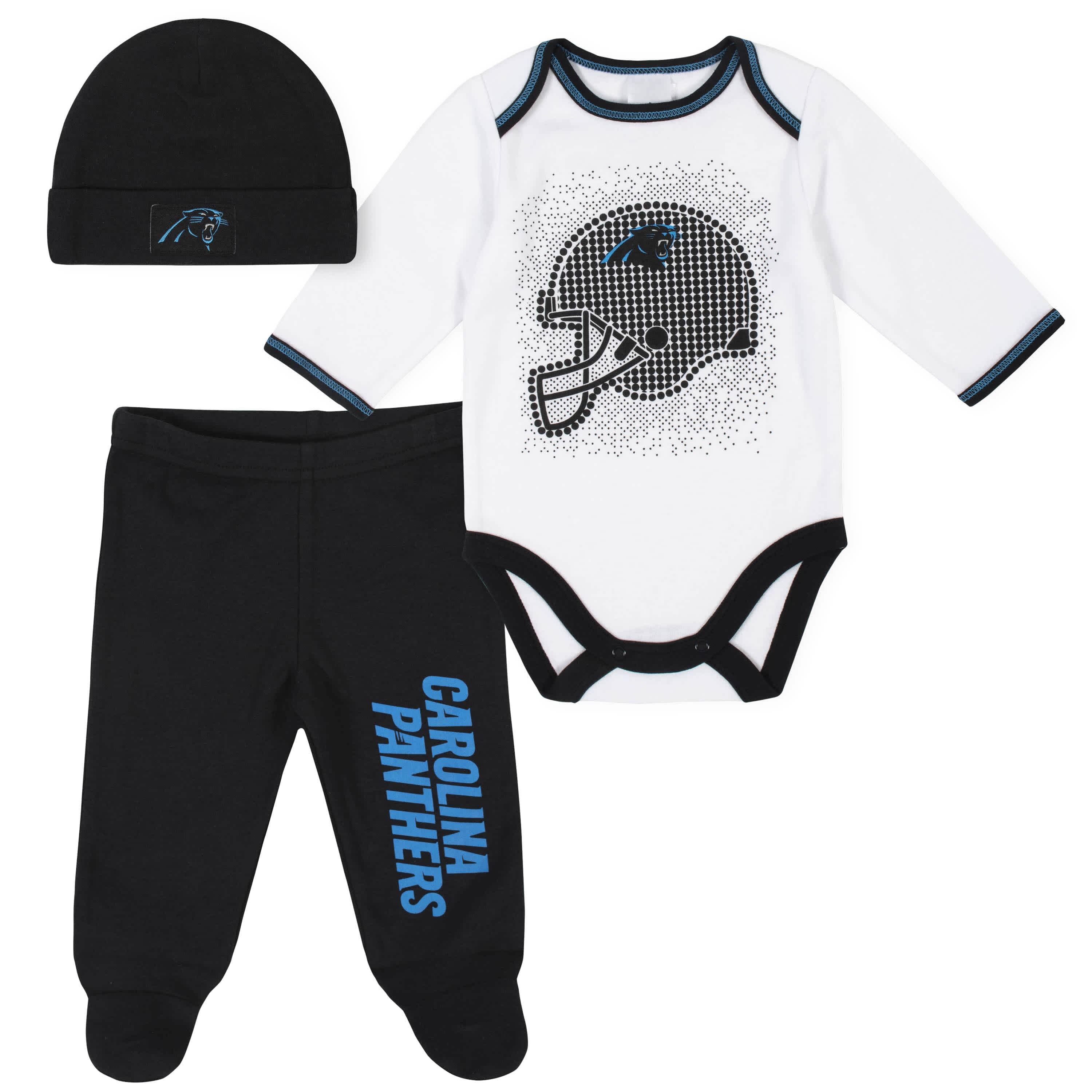 Carolina Panthers 3-Piece Baby Boys Bodysuit, Pant, and Cap Set-Gerber Childrenswear