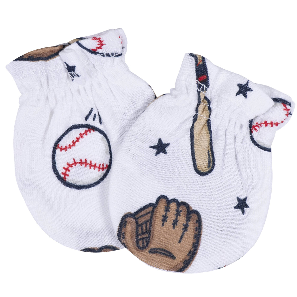 8-Piece Baby Boys Sports No Scratch Mittens & Caps Set