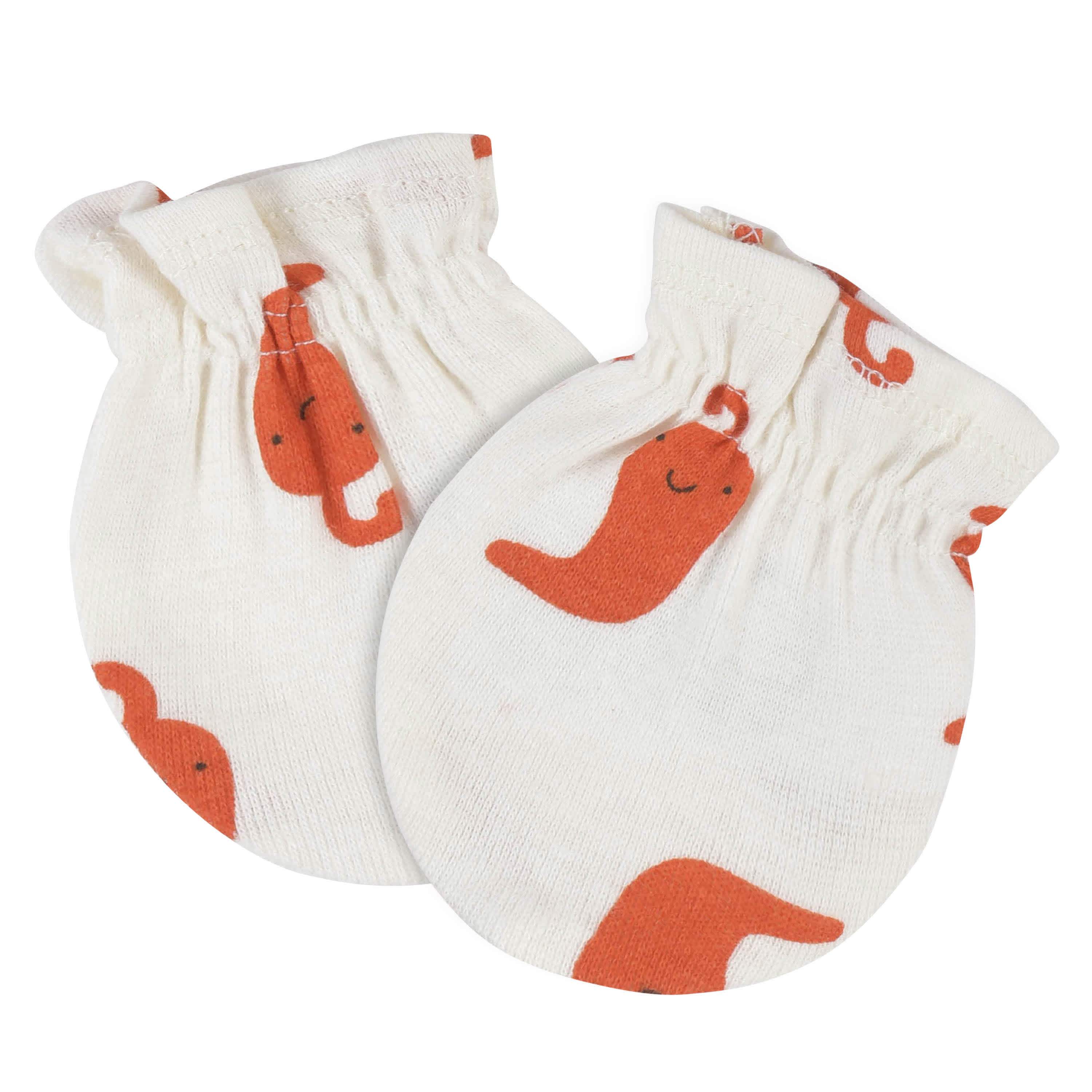 4-Piece Baby Neutral Comfy Stretch Taco Caps & No Scratch Mittens Set-Gerber Childrenswear