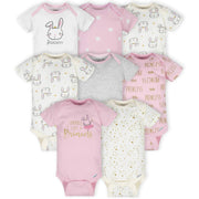 8-Pack Baby Girls Princess Short Sleeve Onesies® Bodysuits-Gerber Childrenswear