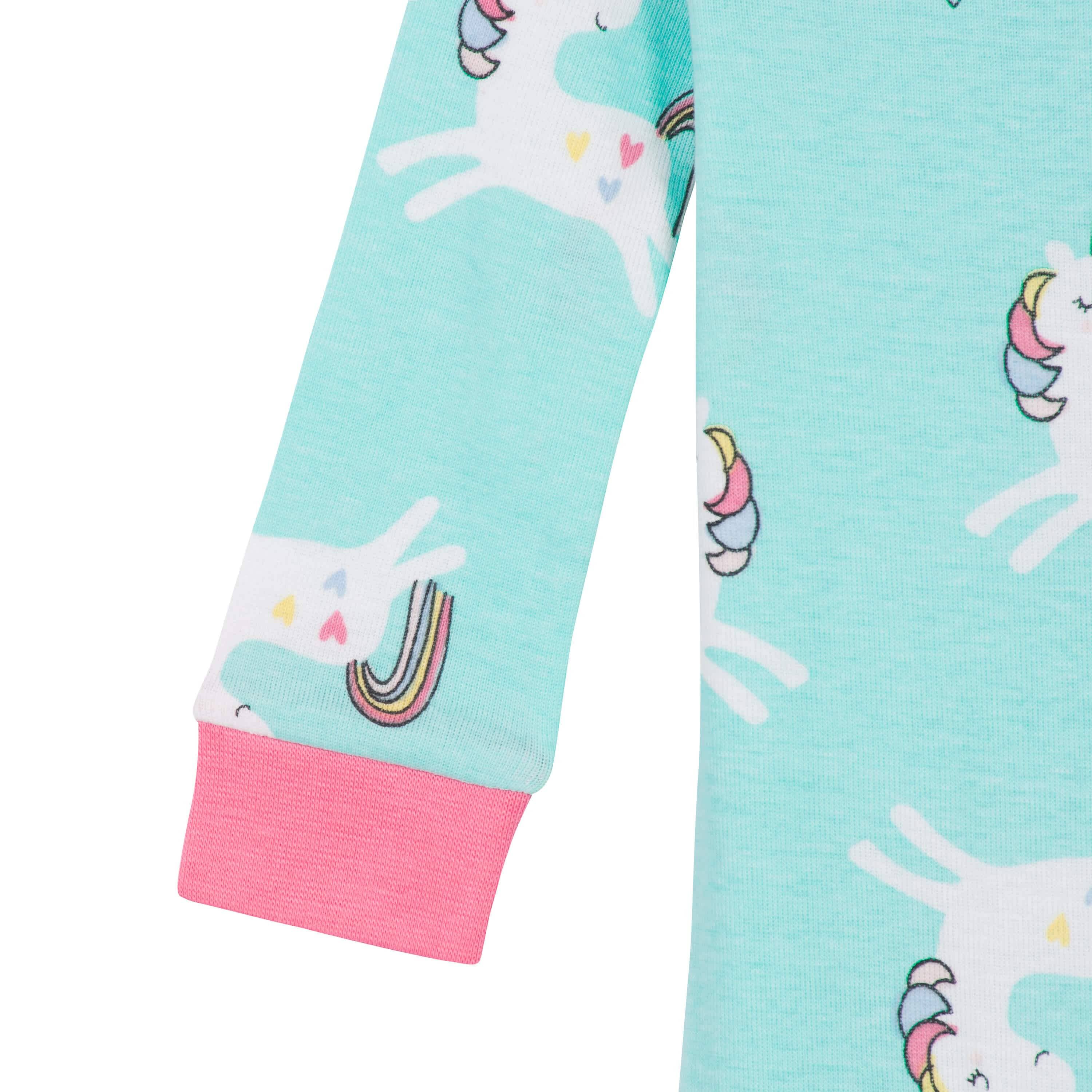 2-Pack Baby & Toddler Girls Unicorns Snug Fit Footed Cotton Pajamas-Gerber Childrenswear