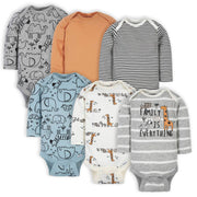 6-Pack Baby Boys Jungle Long Sleeve Onesies® Bodysuits-Gerber Childrenswear