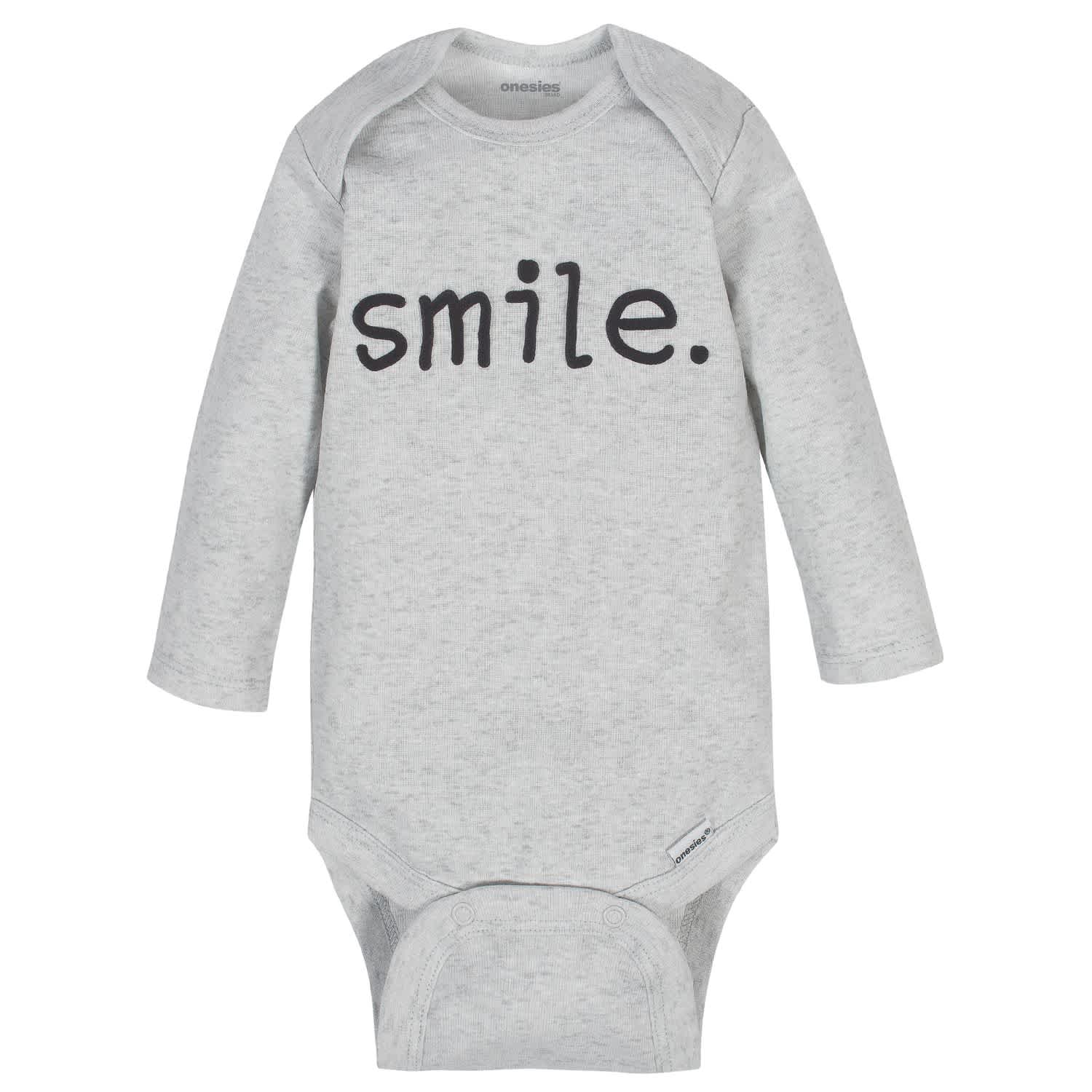 6-Pack Baby Neutral Words Long Sleeve Onesies® Brand Bodysuits-Gerber Childrenswear
