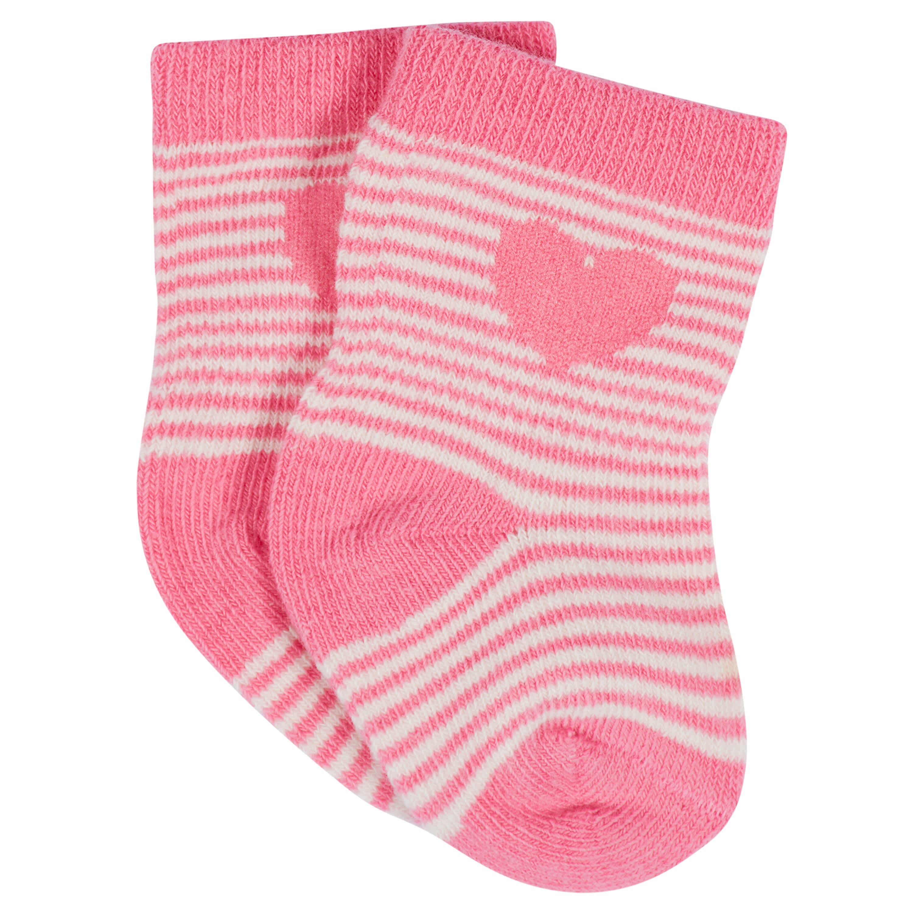 12-Pack Baby & Toddler Girls Floral Fox Jersey Crew Wiggle Proof® Socks