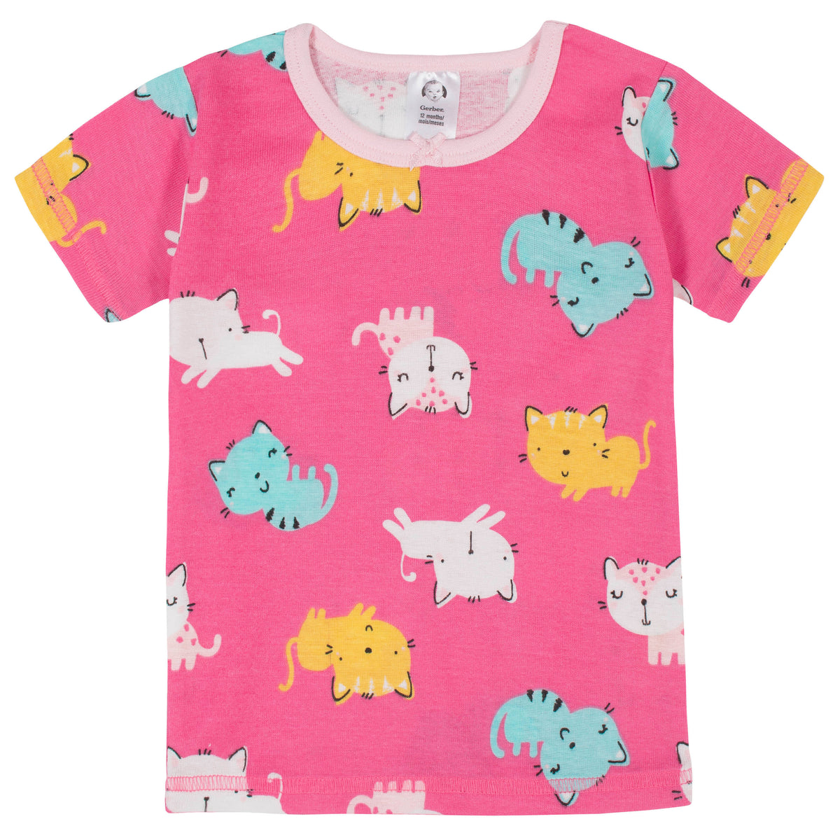 4-Piece Baby & Toddler Girls Cats Snug Fit Cotton Pajamas-Gerber Childrenswear