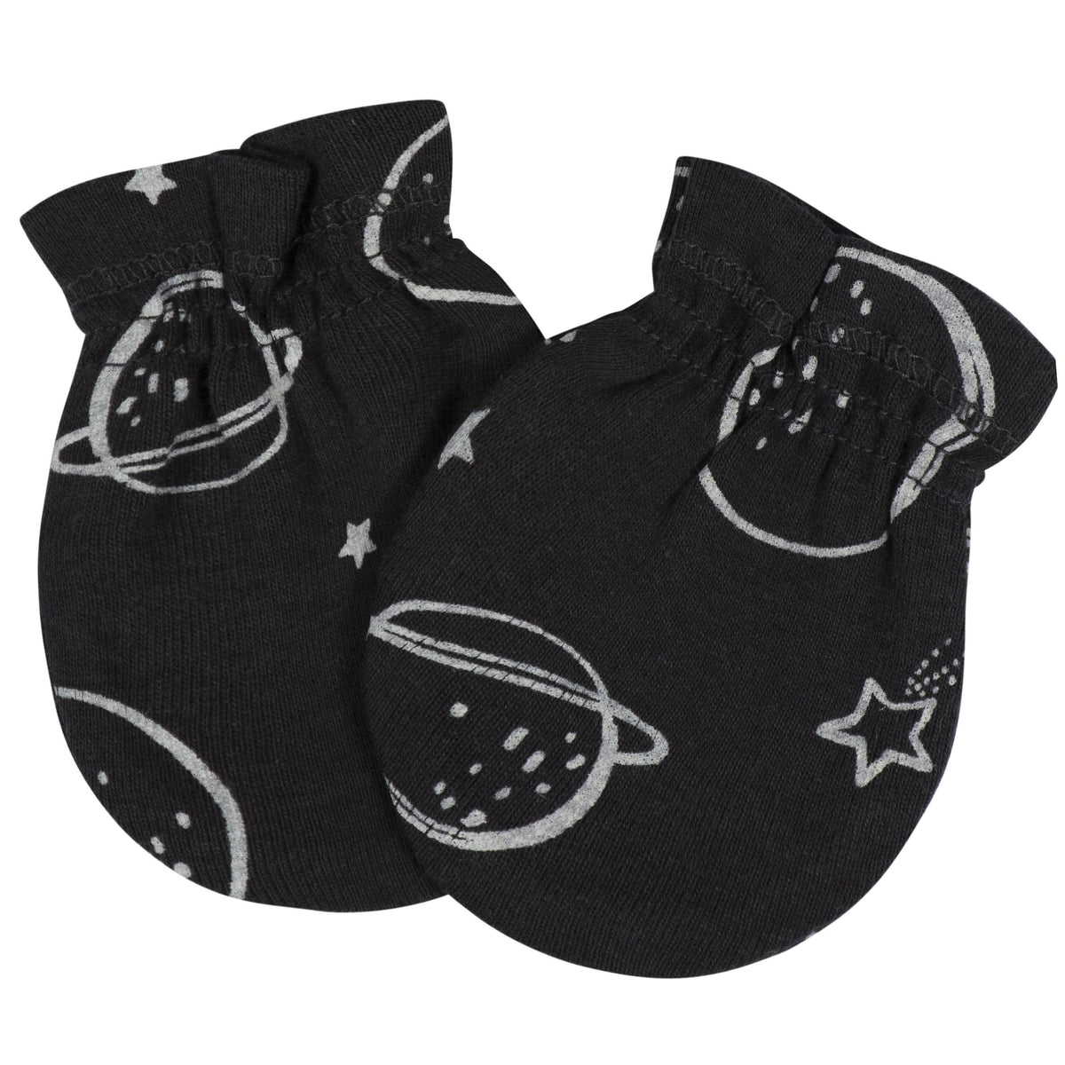 8-Piece Baby Boys Space No Scratch Mittens & Caps Set
