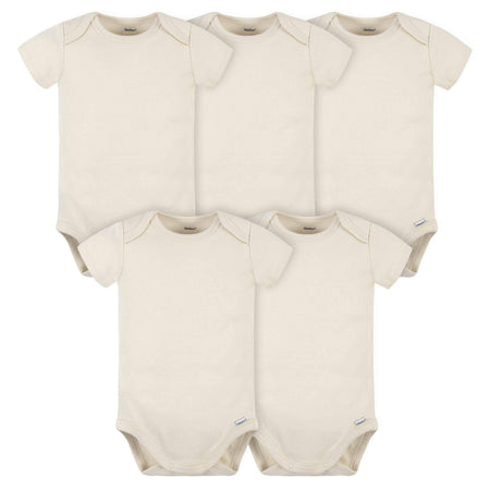 5-Pack Baby Natural Premium Short Sleeve Onesies® Bodysuits