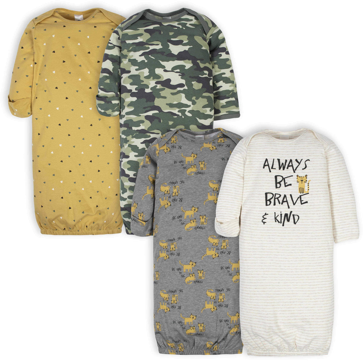 Gerber® 4-Pack Baby Boys Tiger Gowns-Gerber Childrenswear