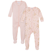 2-Pack Baby & Toddler Girls Love Snug Fit Footed Cotton Pajamas-Gerber Childrenswear