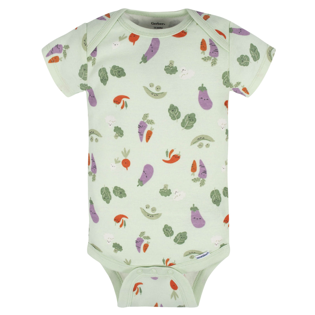 5-Pack Baby Neutral Happy Veggies Onesies® Bodysuits
