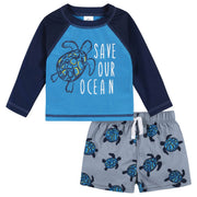 2-Piece Baby & Toddler Boys Sea Friends Rash Guard & Swim Trunks Set-Gerber Childrenswear