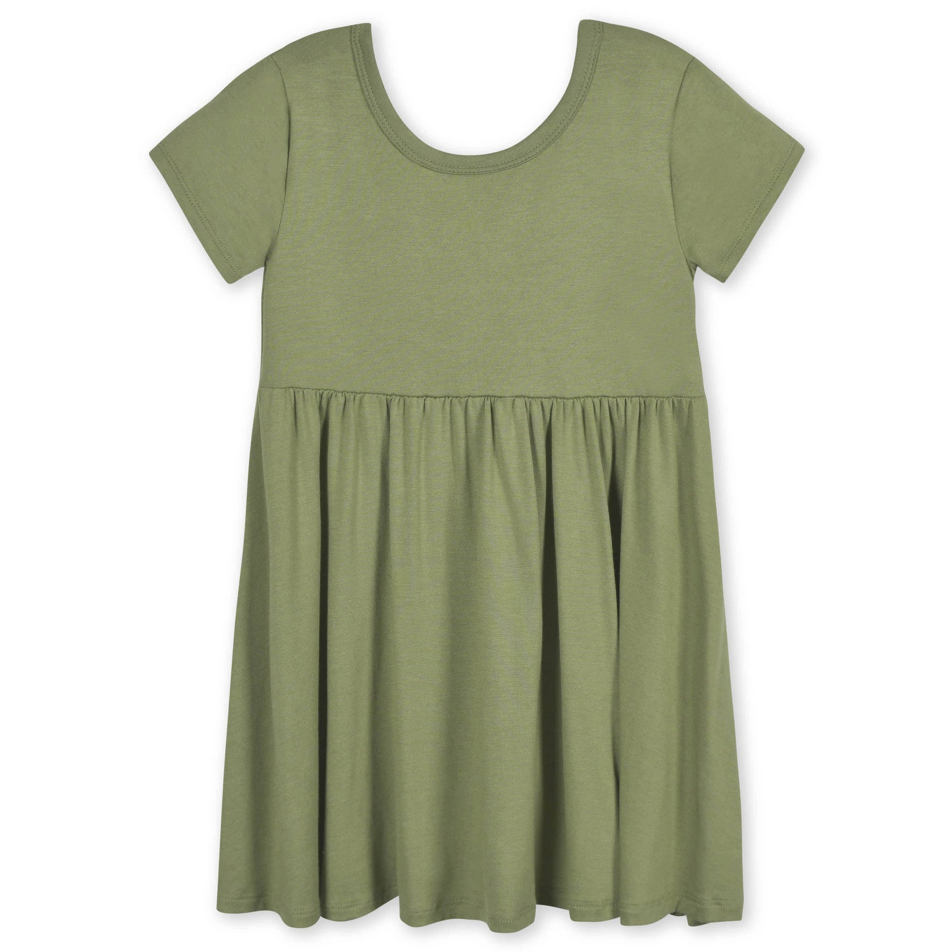 Infant & Toddler Girls Olive Buttery-Soft Viscose Made from Eucalyptus Twirl Dress