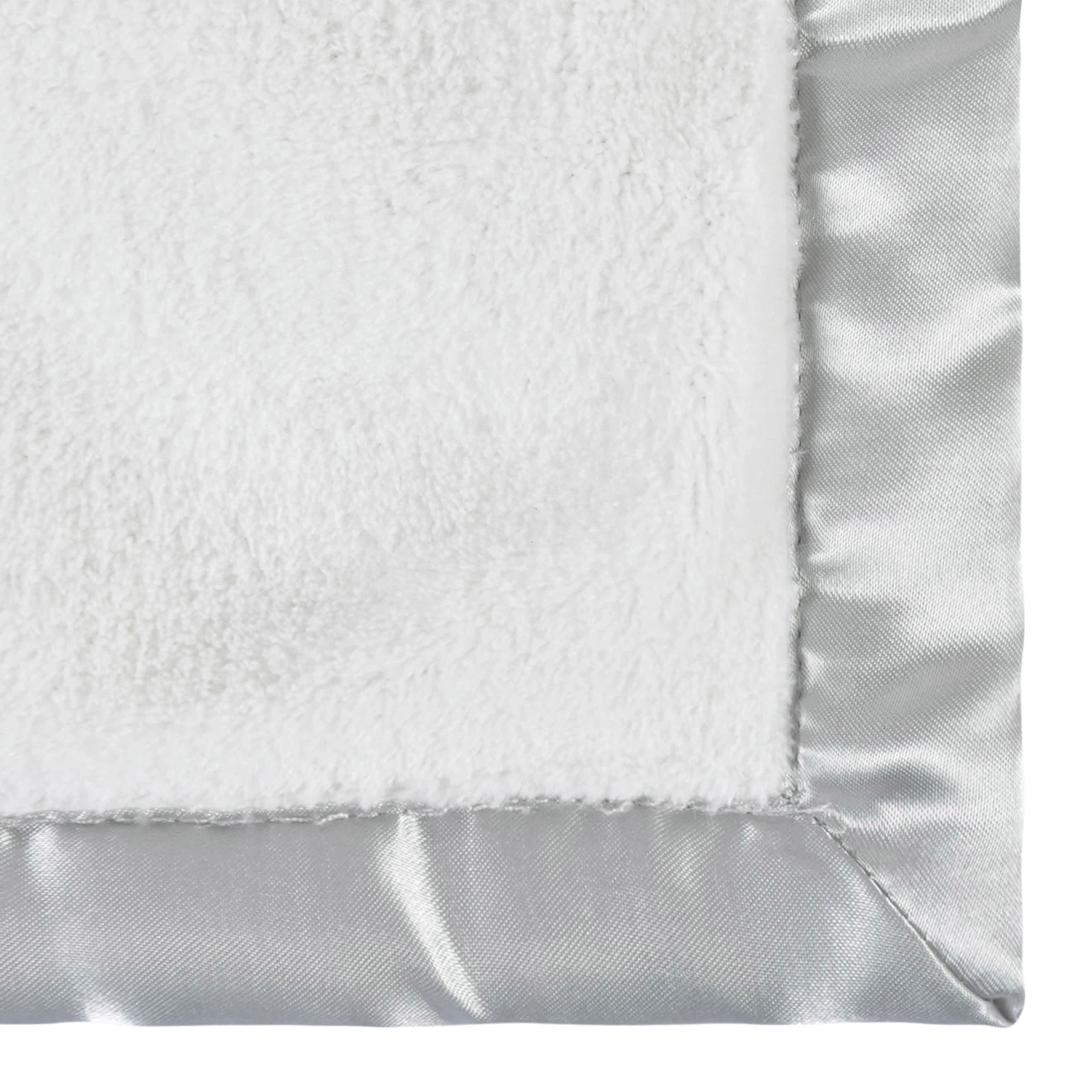 Embroidered Neutral Light Gray Plush Blanket-Gerber Childrenswear