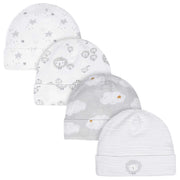 Gerber® 4-Pack Baby Neutral Sheep Caps-Gerber Childrenswear