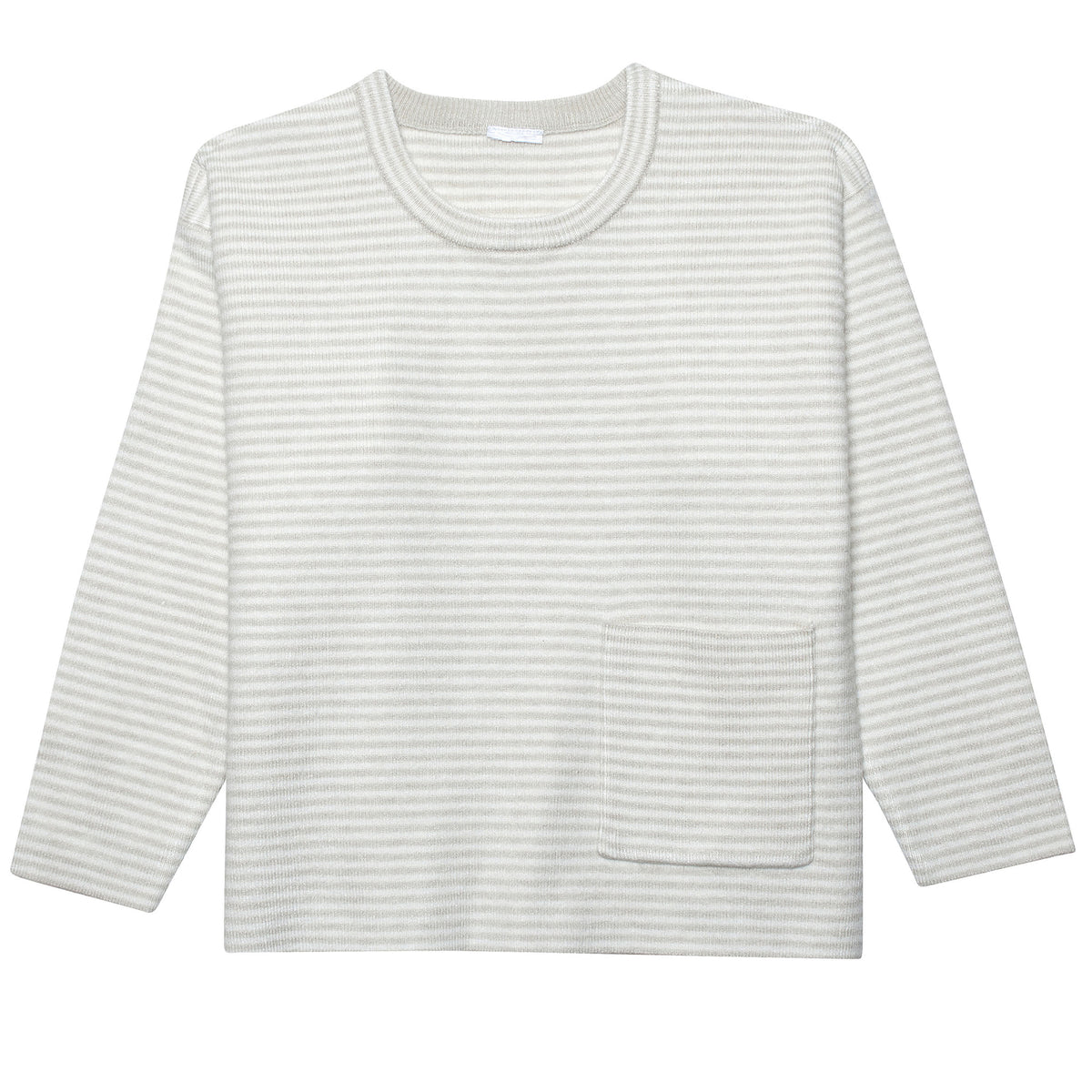 Infant & Toddler Boys Oatmeal Heather Striped Sweater with Pocket-Gerber Childrenswear