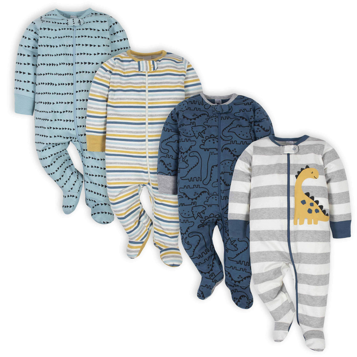 Gerber® 4-Pack Baby Boys Dinosaur Sleep N' Plays-Gerber Childrenswear