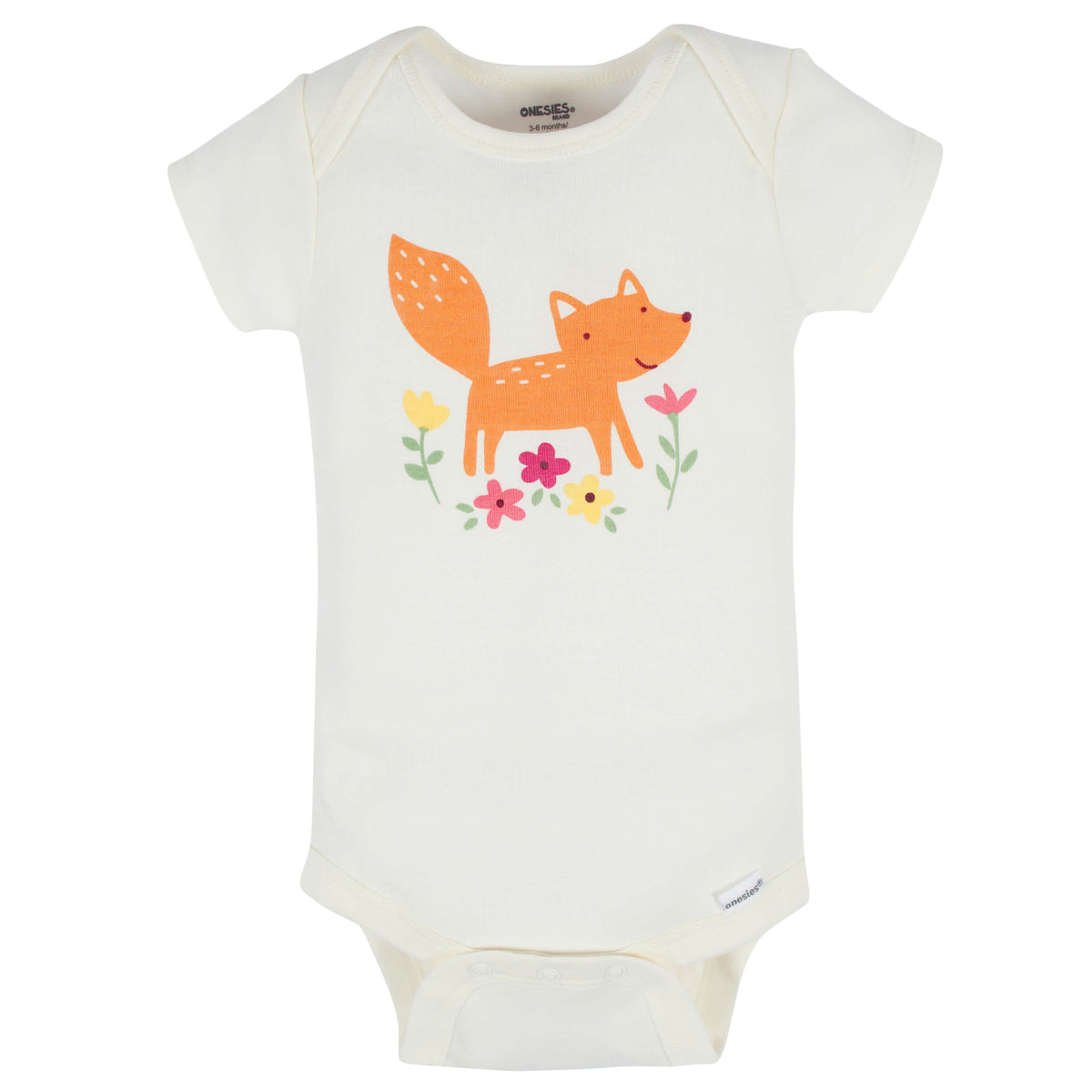8-Pack Baby Girls Floral Fox Short Sleeve Onesies® Bodysuits
