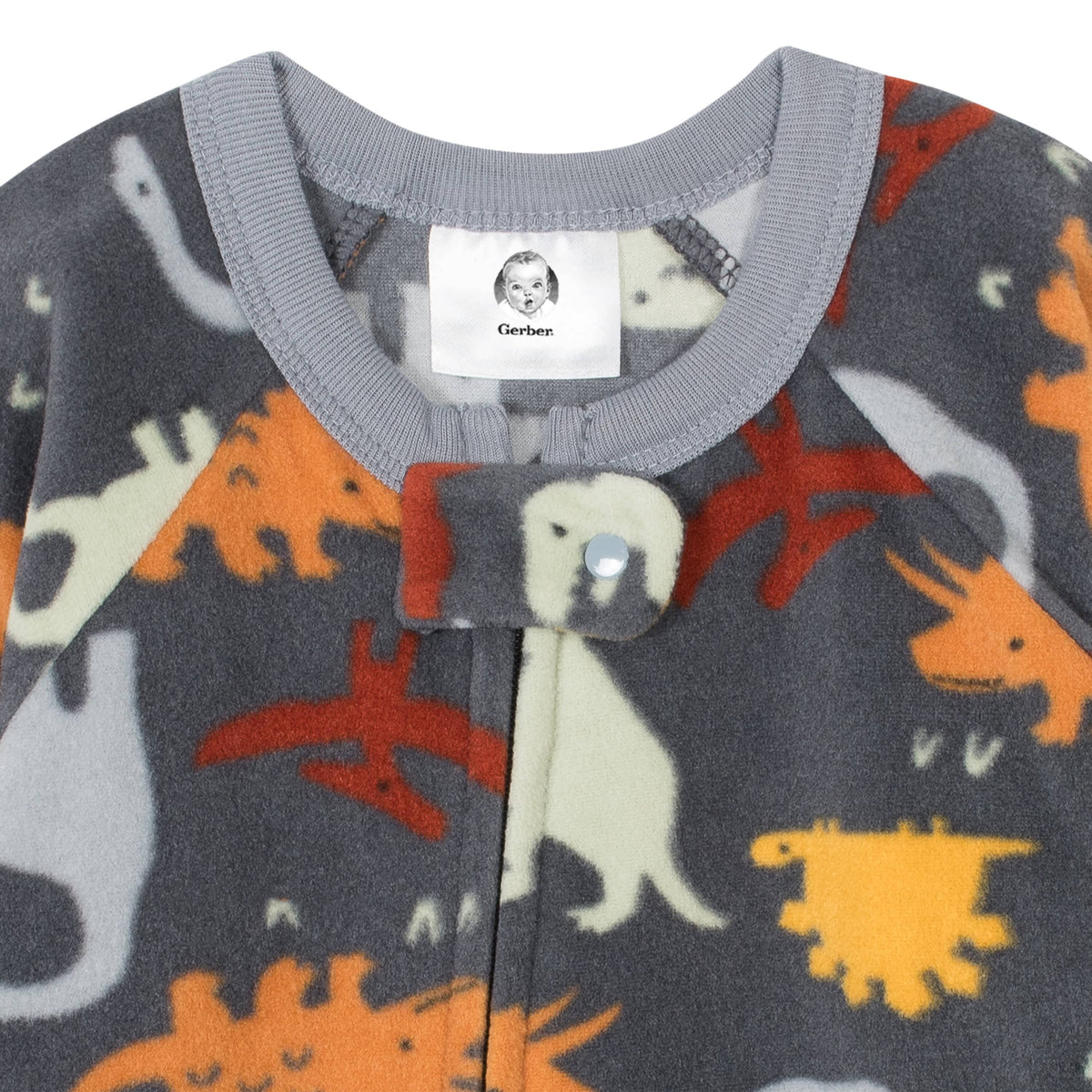 Gerber® 4-Pack Baby Boys Monkeys & Dinos Fleece Pajamas-Gerber Childrenswear