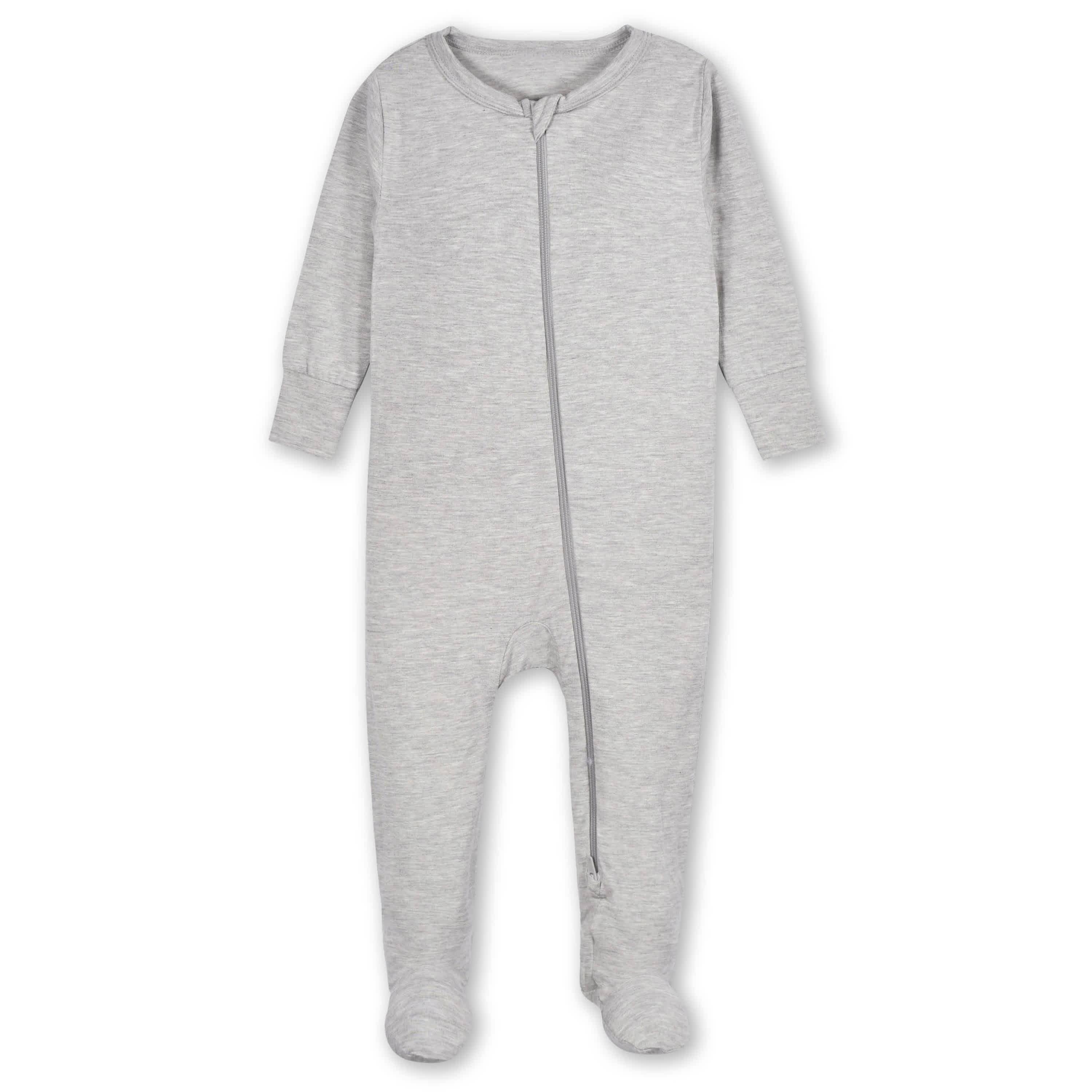 Baby & Toddler Gray Heather Buttery-Soft Viscose Made from Eucalyptus Snug Fit Footed Pajamas