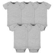 5-Pack Baby Heather Grey Onesies® Bodysuits-Gerber Childrenswear