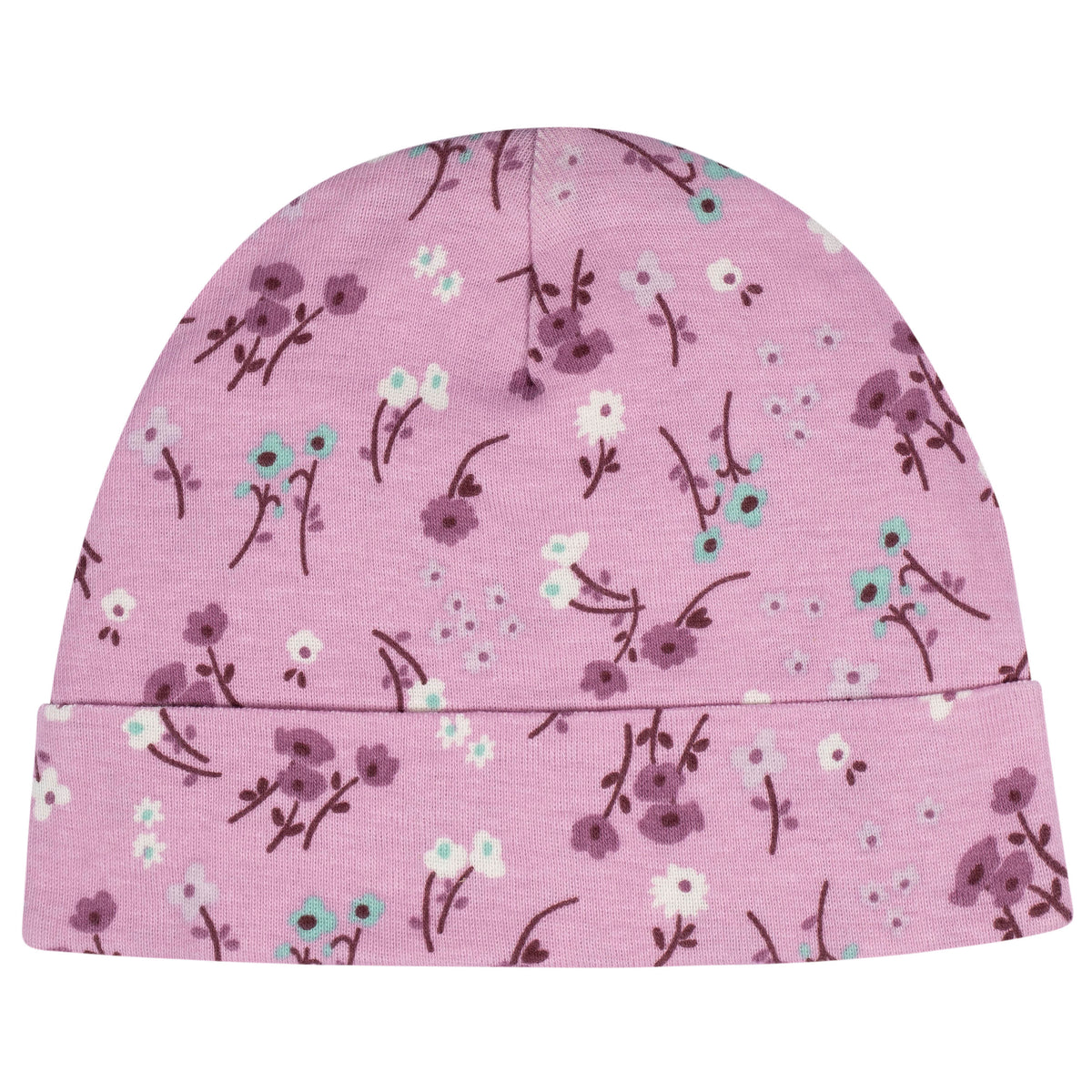 8-Piece Baby Girls Lavender Garden No Scratch Mittens & Caps Set