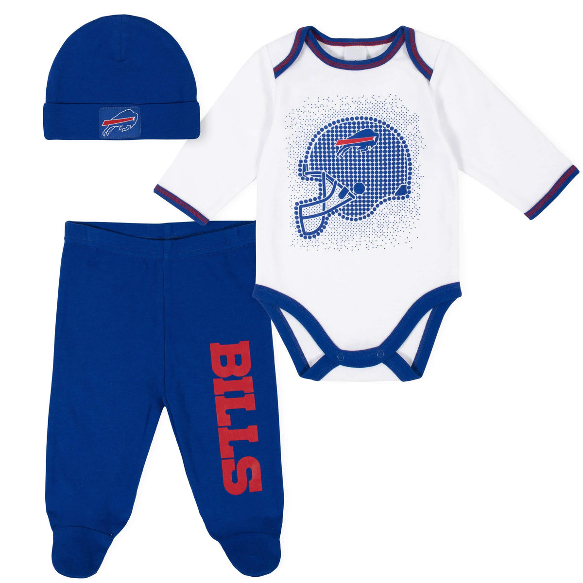 Buffalo Bills 3-Piece Baby Boys Bodysuit, Pant, and Cap Set-Gerber Childrenswear