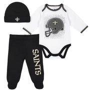 New Orleans Saints 3-Piece Baby Boys Bodysuit, Pant, and Cap Set-Gerber Childrenswear