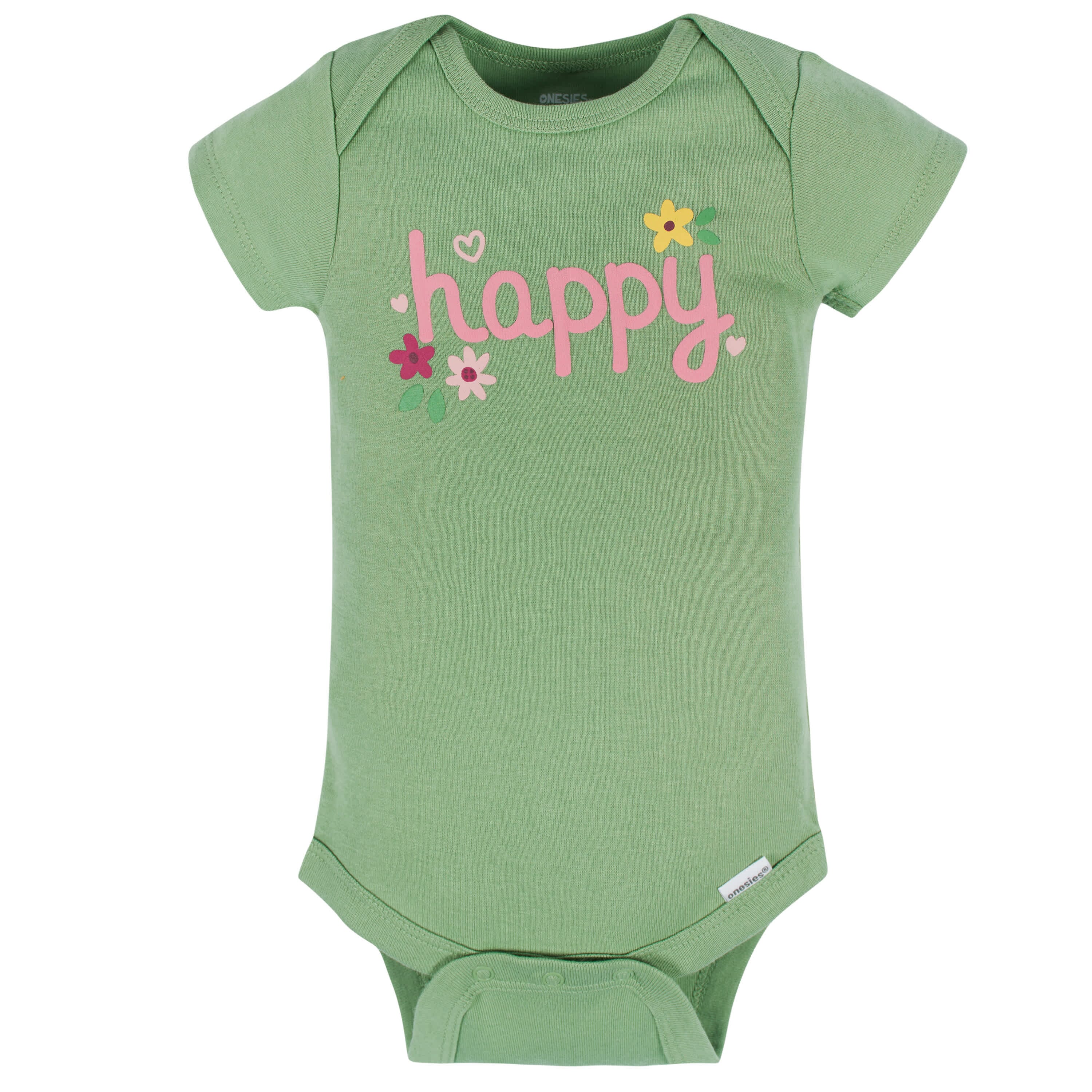 8-Pack Baby Girls Floral Fox Short Sleeve Onesies® Bodysuits