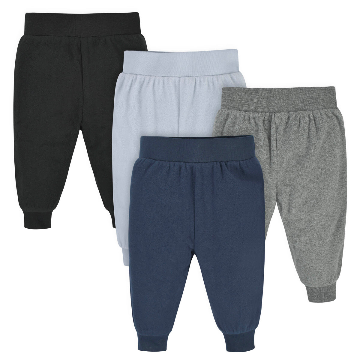 4-Pack Baby Boys Navy & Gray Microfleece Pants-Gerber Childrenswear