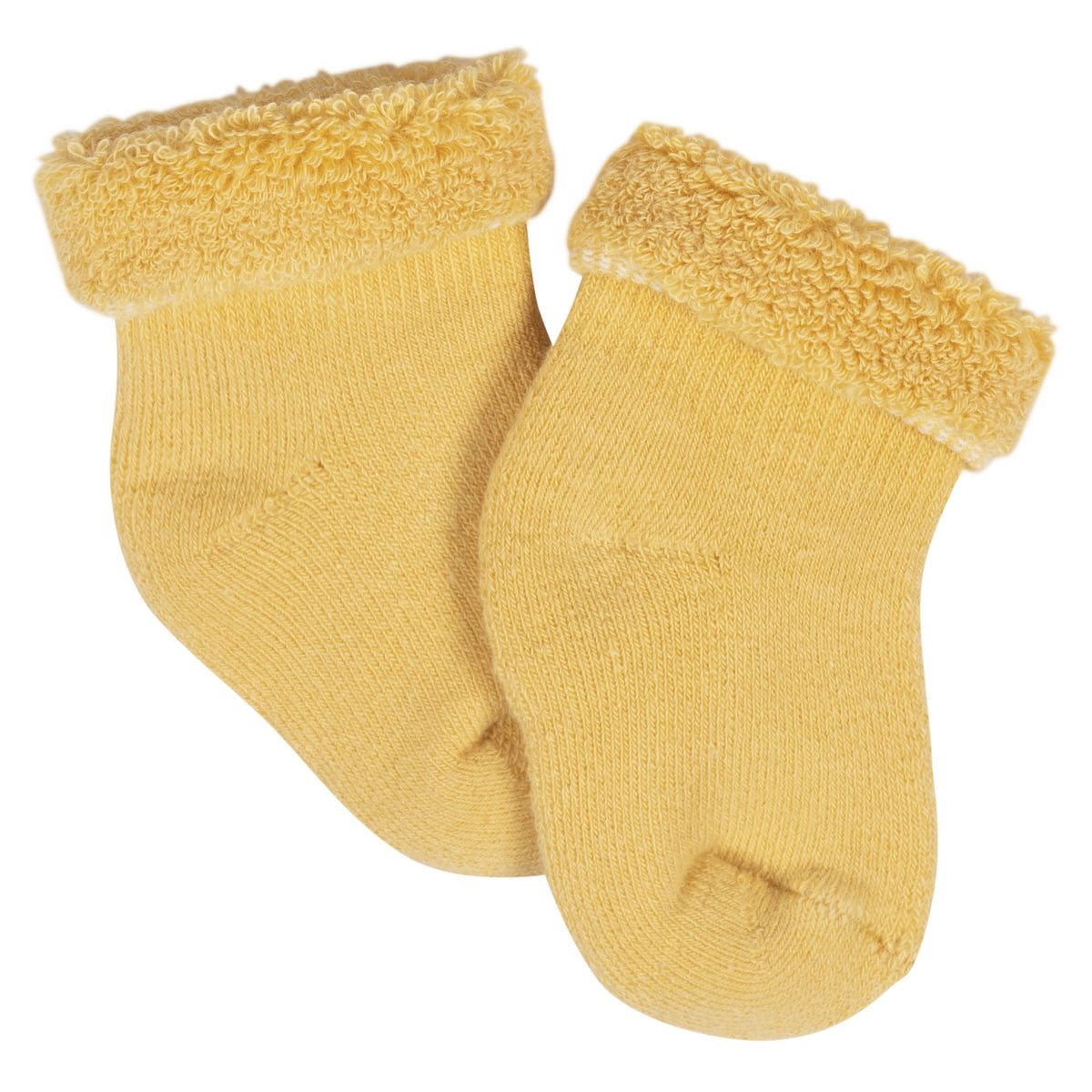12-Pack Baby Girls Golden Floral Terry Wiggle Proof® Socks