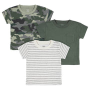 3-Pack Baby & Toddler Boys Color Me Camo Short Sleeve Pocket Tees-Gerber Childrenswear