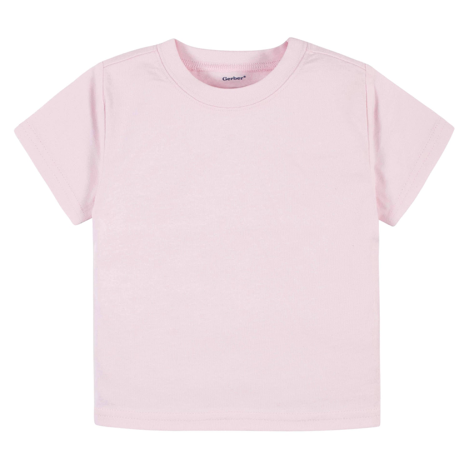 5-Pack Baby & Toddler Light Pink Premium Short Sleeve Tees-Gerber Childrenswear